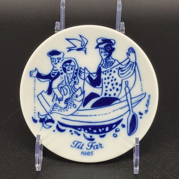 Vintage Porsgrund Porcelain Norway Til Far to Father 1985 Plate - Picture 1 of 4